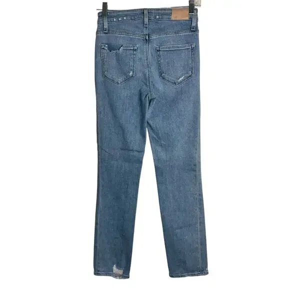 Paige Cindy Distressed Skinny Jeans Light Wash Stretch Denim Size 25 - Picture 3 of 7